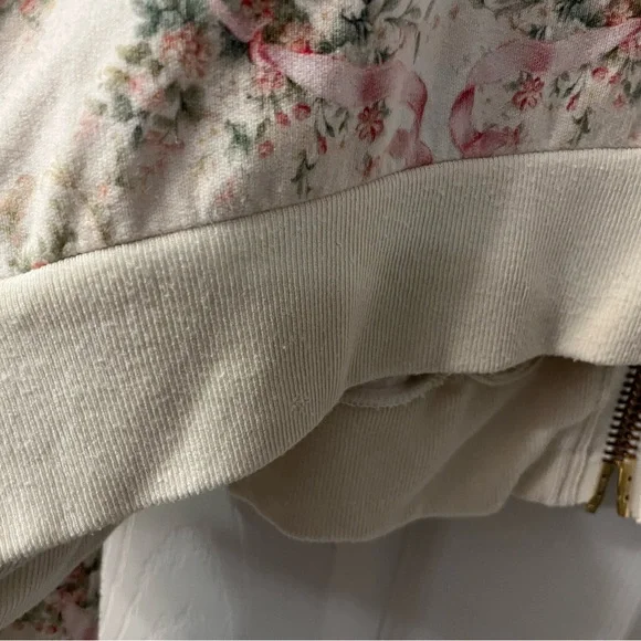 Selkie + Free People Floral Zip-Front Women's Hoodie Size Medium - Picture 5 of 10